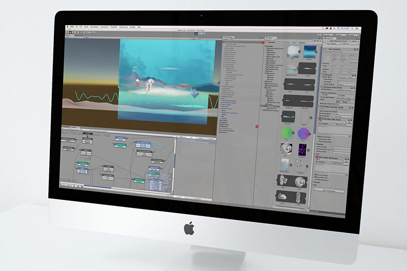 Toona — Unity editor, scene and FSM