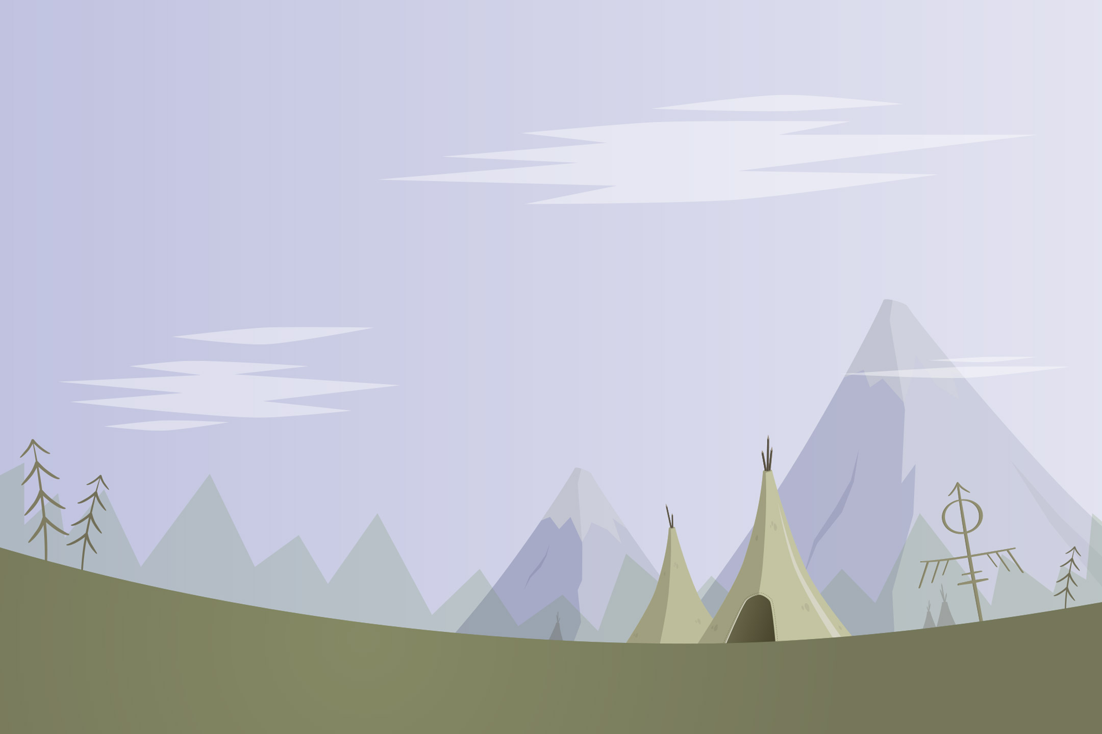 Level art — the mountain camp